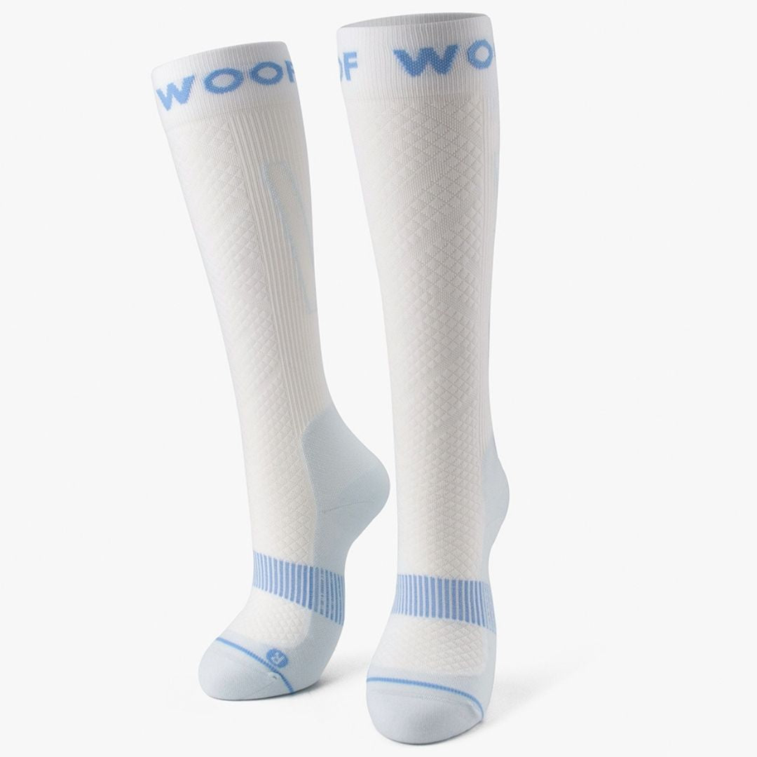 White & Blue Performance Compression Socks