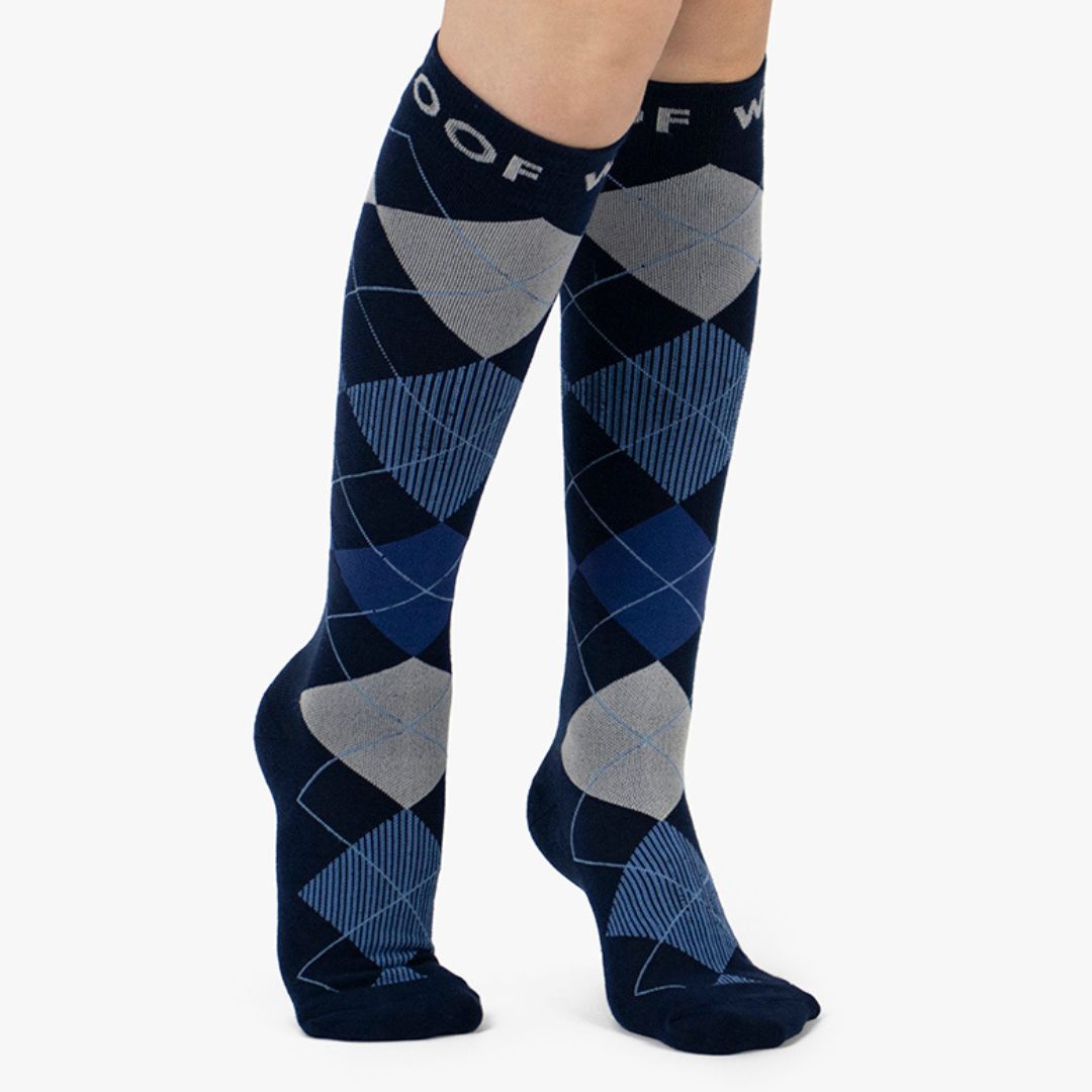 Midnight Argyle Bamboo Compression Socks