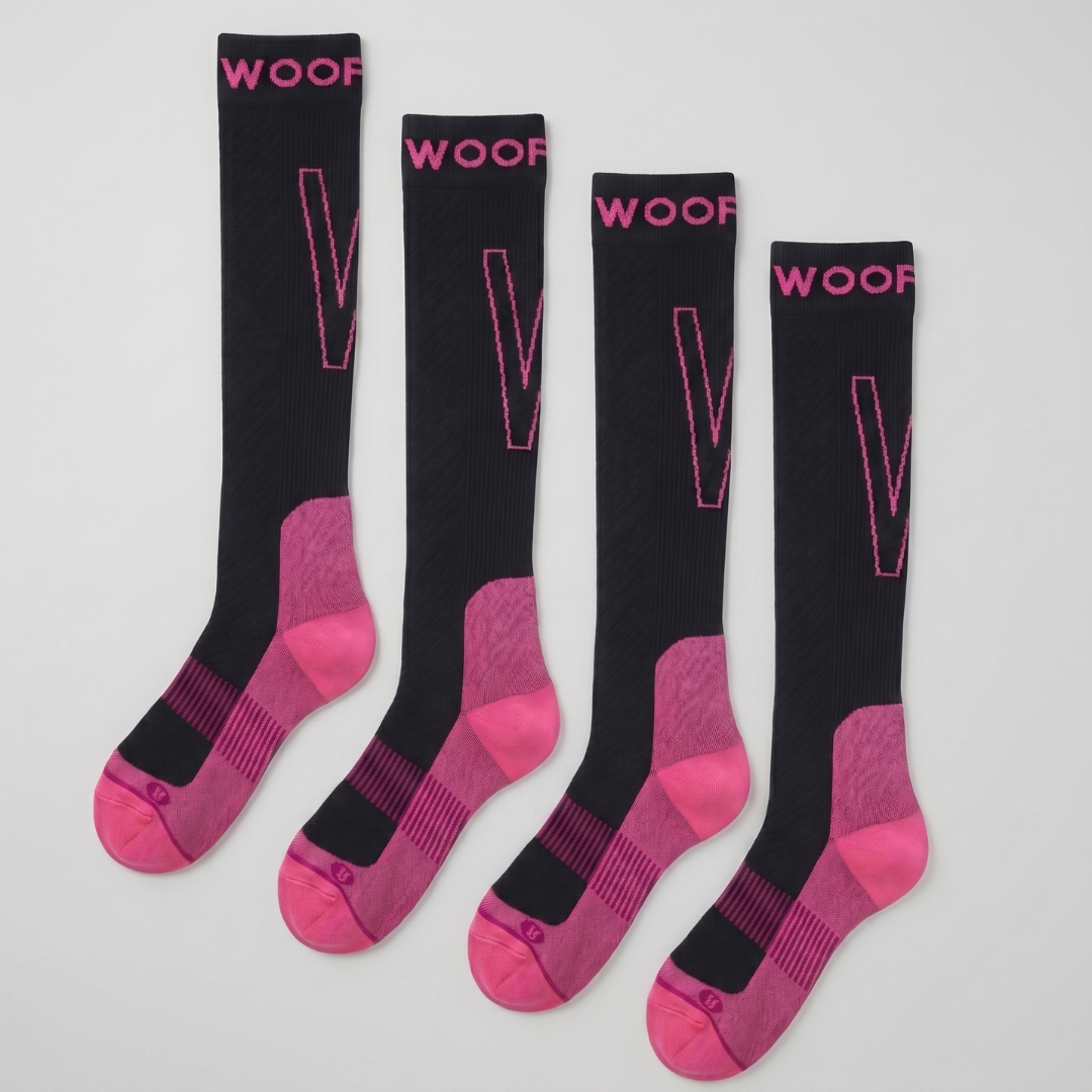 Black & Pink Performance Compression Socks 4 Pack