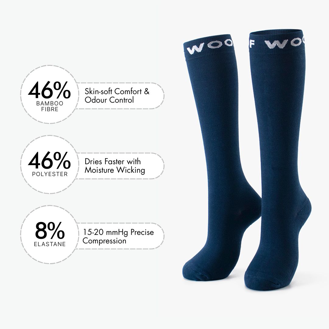 Caribbean Blue Bamboo Compression Socks