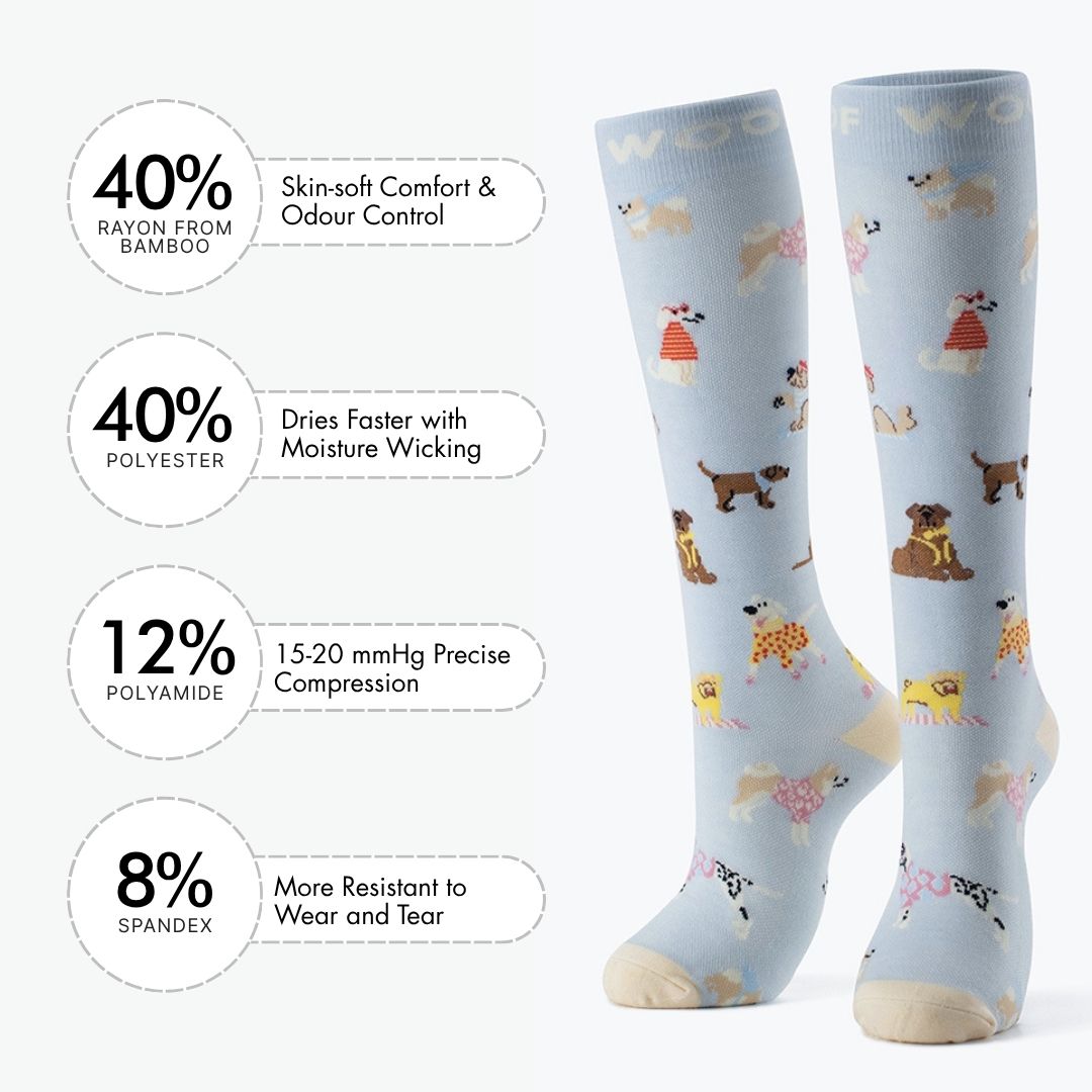Parisian Pups Bamboo Compression Socks